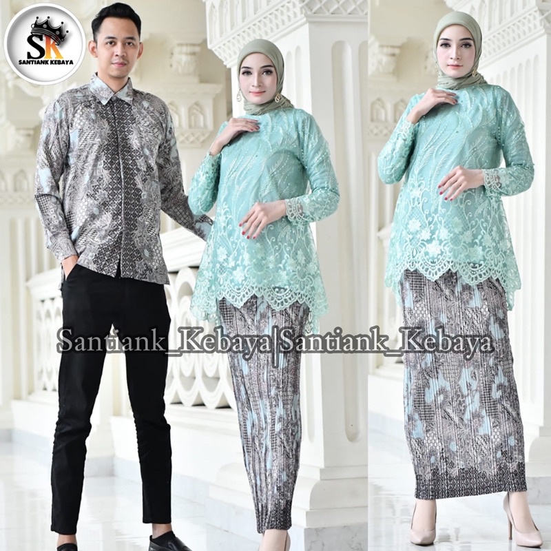 Kebaya Couple Kemeja Batik Pria Set Couple Kondangan Couple Wisuda Couple Pesta Terbaru By Santiank Kebaya