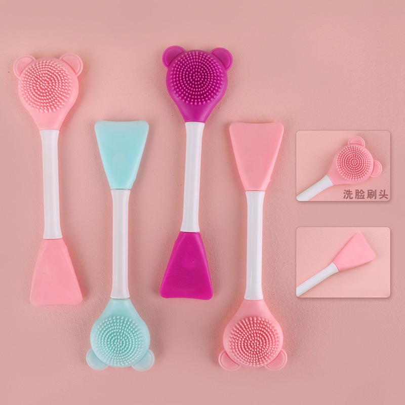 𝐂𝐢𝐭𝐚𝐝𝐞𝐚𝐥 - Spatula Masker, Sikat Pembersih Makeup Wajah, Sikat Silicone 2in1