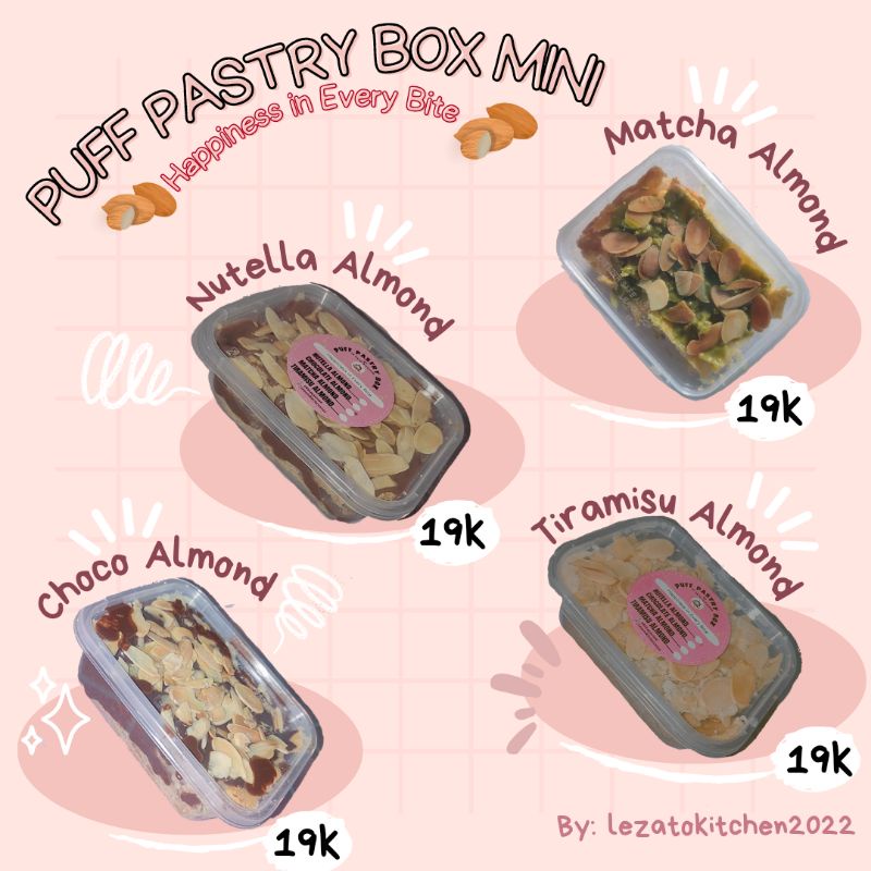 

Puff Pastry Box Besar Nutella/Matcha/Choco/Tiramisu