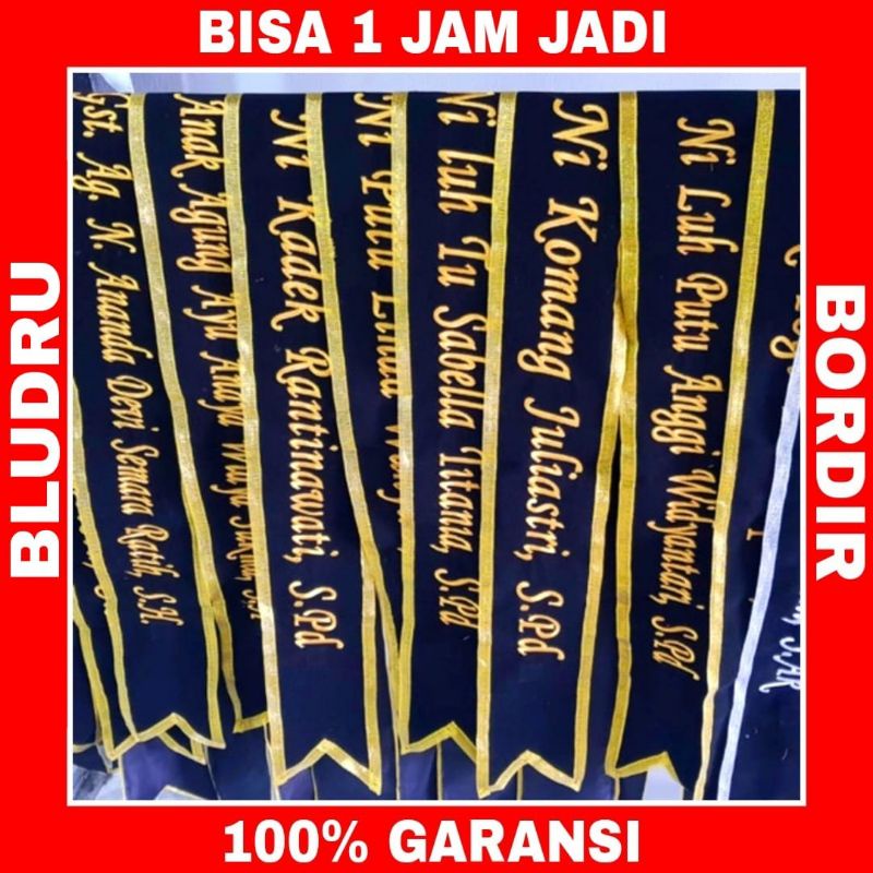( Hari Jadi ) Selempang Wisuda Bludru Custom
