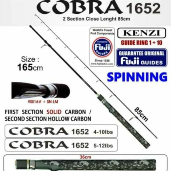 PROMO COD Joran kenzi cobra 165 cm 4-10 carbon ring full fuji