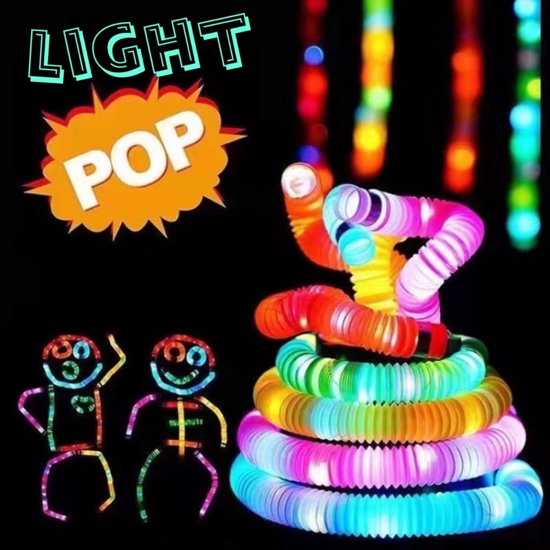 Mainan Viral POP LIGHT/ LED POP TUBES/ Mainan SELANG TARIK/ LIGHT UP POP PIPES