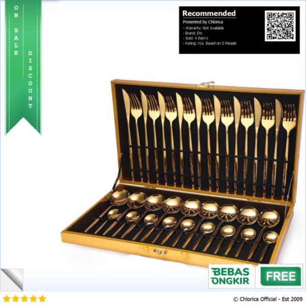 

Dijual YUSANHAO Set Perlengkapan Makan Sendok Garpu Pisau 24 PCS - DS0053 - Gold Etc Diskon
