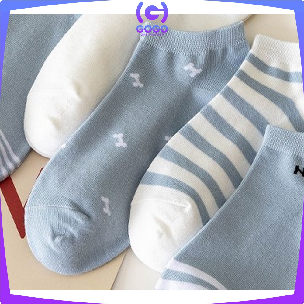 GOGO-P253 Kaos Kaki Wanita Motif Beruang Biru Kaus Kaki Pendek Semata Kaki Fashion Korea Women Sock Import