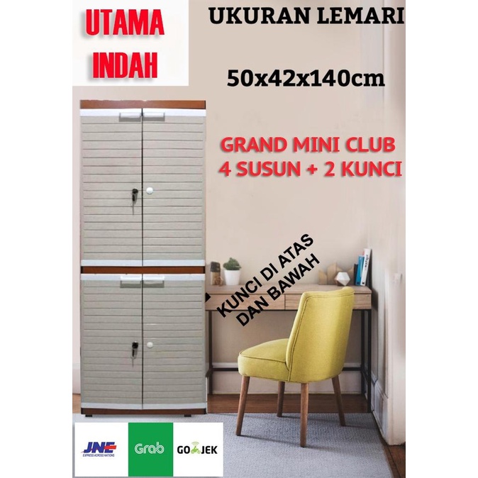 

Lemari pakaian plastik tipe GRAND MINI 2 susun + kunci / pintu panjang stock ready