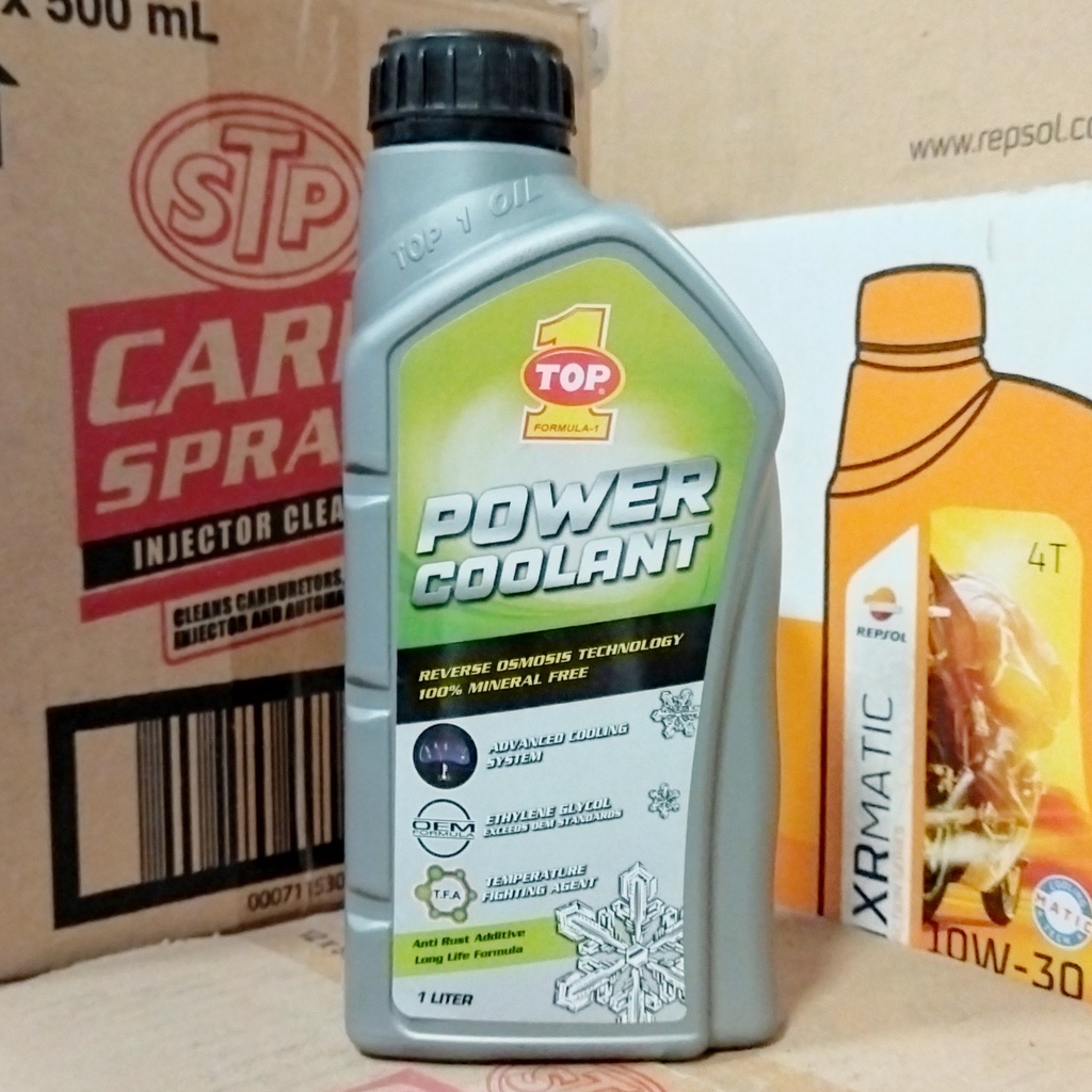 RADIATOR COOLANT TOP 1 / TOP1 / TOP ONE POWER COOLANT 1 LITER HIJAU
