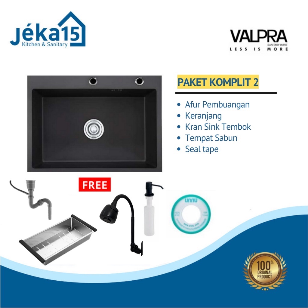 BAK CUCI PIRING | KITCHEN SINK | BAK SINGLE BOWL | VALPRA VHE-5040 BK