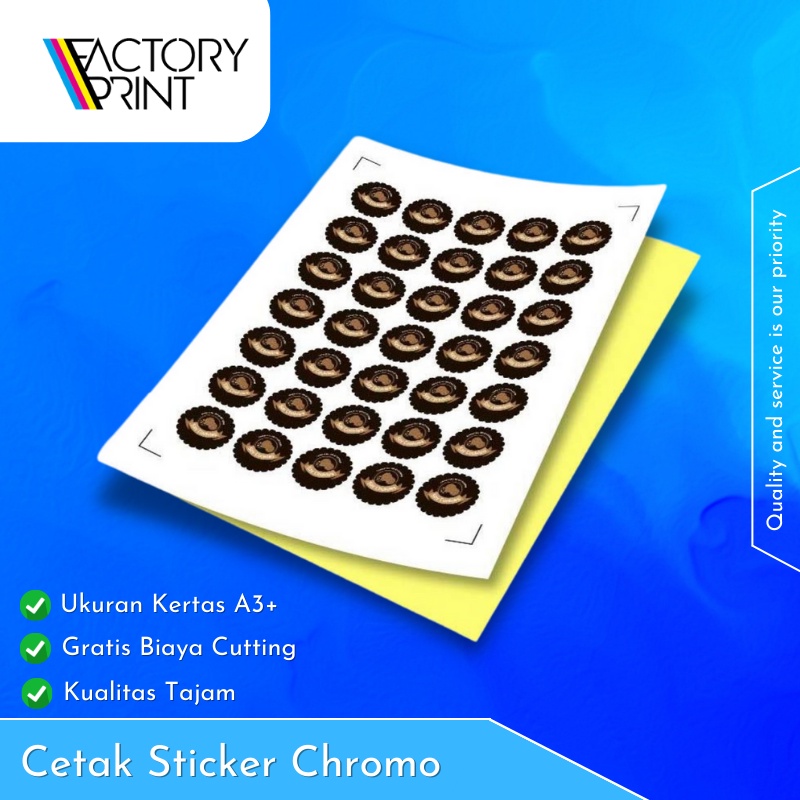

CETAK STIKER LABLE UKURAN A3+ PLUS LAMINATING | STIKER KROMO CUSTOM |STIKER CROMO