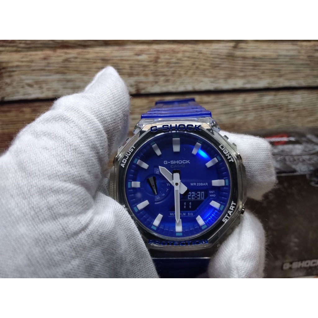 Jam Tangan Casio GShock Pria G-Shock GA-2100HC-2A Skeleton Transparant Series