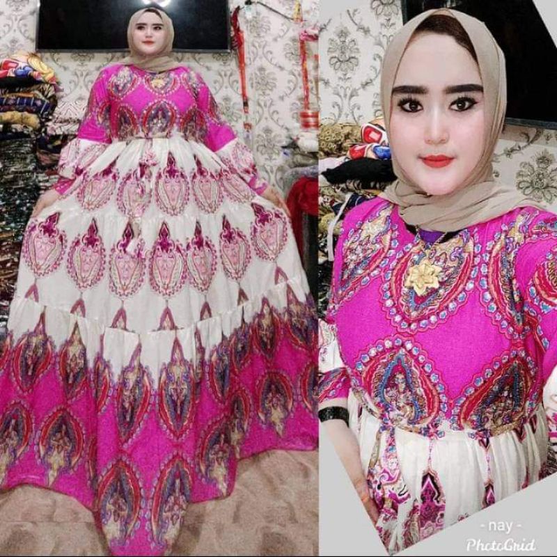 Gamis India Bangkok Dress Hindi Jodha Pink