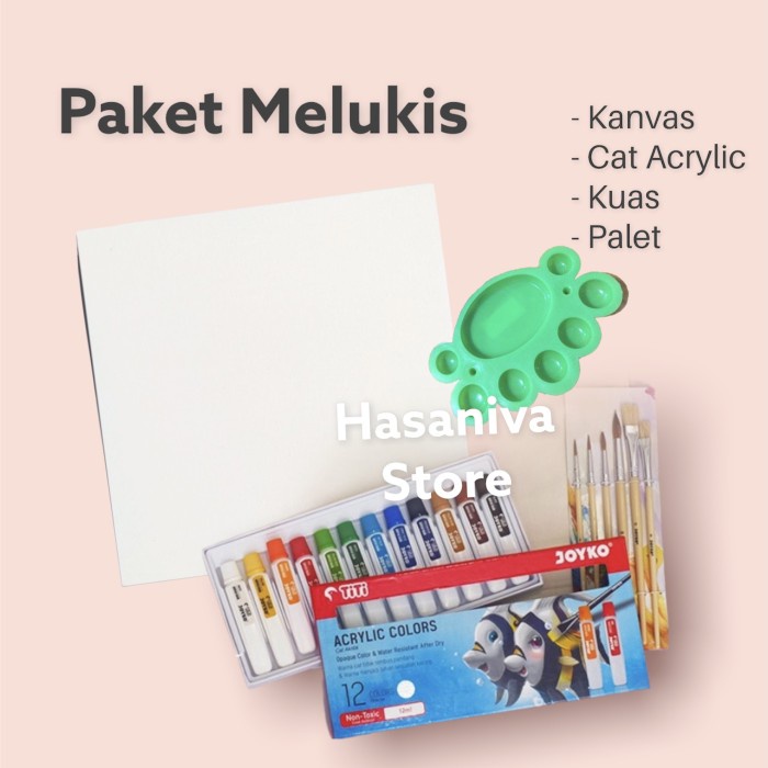 Paket Lukis Cat Acrilic Lengkap