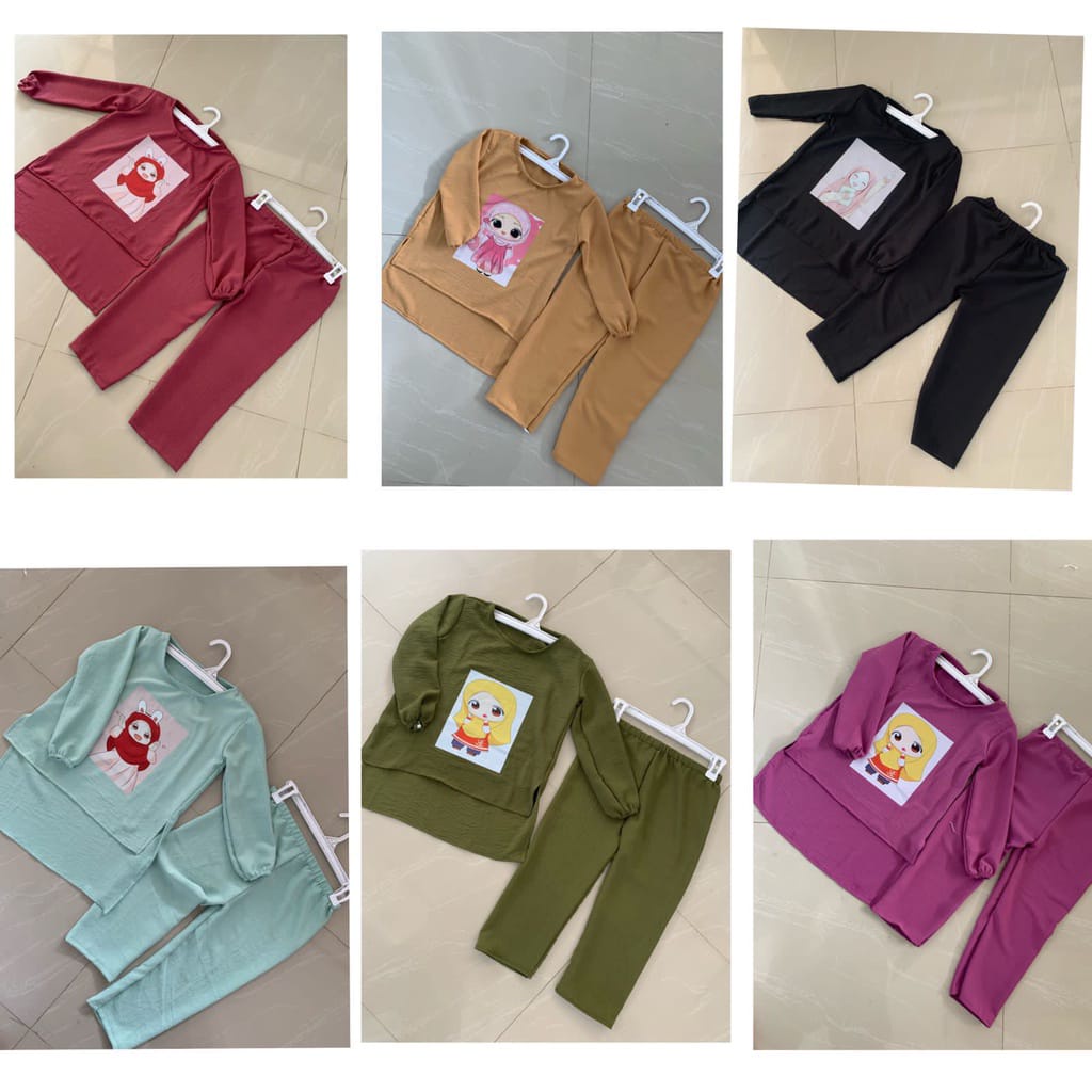 ONE SET VIRAL 2022 /SETELAN ANAK OVERSIZE VIRAL 3-10 TAHUN /BAJU STELAN ANAK ANAK PEREMPUAN