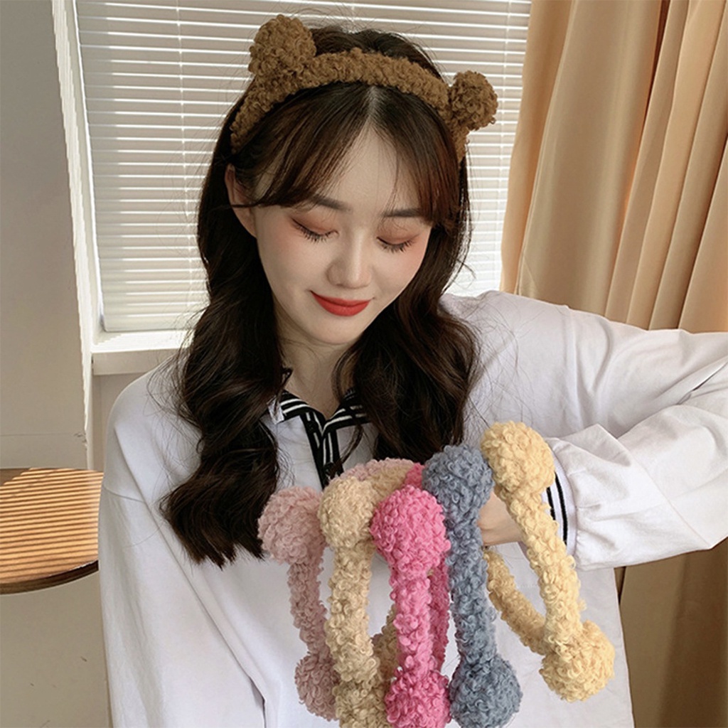 MurmerOfficial  Bando Kartakter Telinga Beruang Bear bulu korea kekinian Bandana bando handuk Aksesoris Rambut Import R847