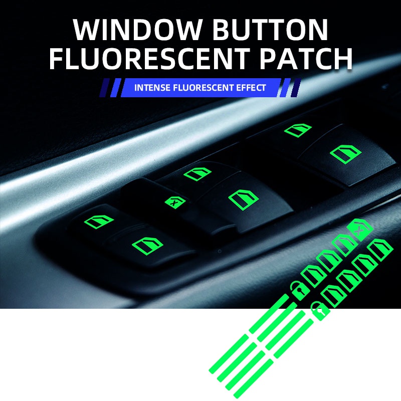 General Motors Control Switch Fluorescent Sticker Self-adhesive PET Car Door and Window Luminous Button Sticker Aksesori