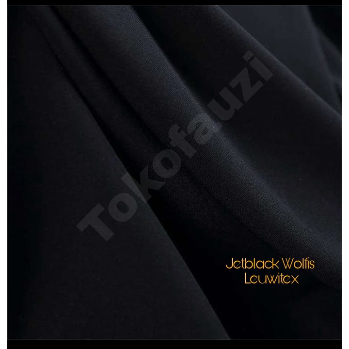 Harga Special Live Kain JetBlack wolfis Super Hitam Lembut Meteran