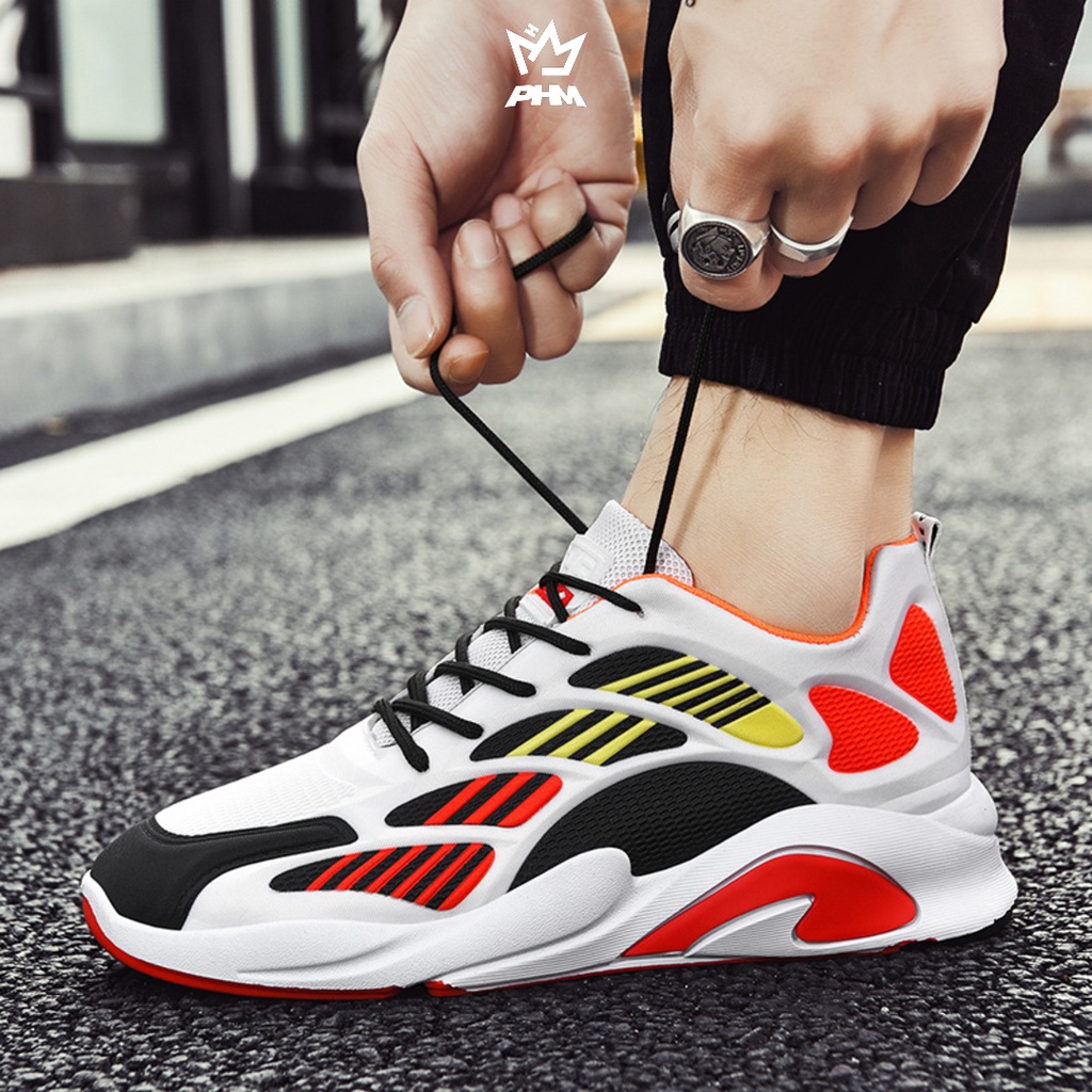 PHM Sepatu Sneakers Pria Olahraga Sport Shoes Casual Running Eos Hitam