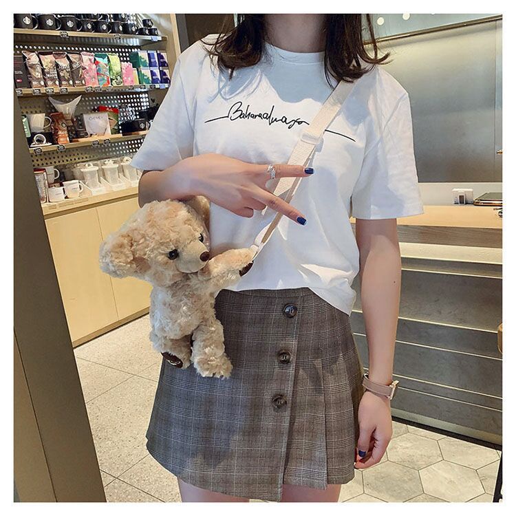 PROMO GRATIS ONGKIR Tas Boneka Merangkul Tas selempang anak Masuk HP Bahan Bulu Korea[COD]