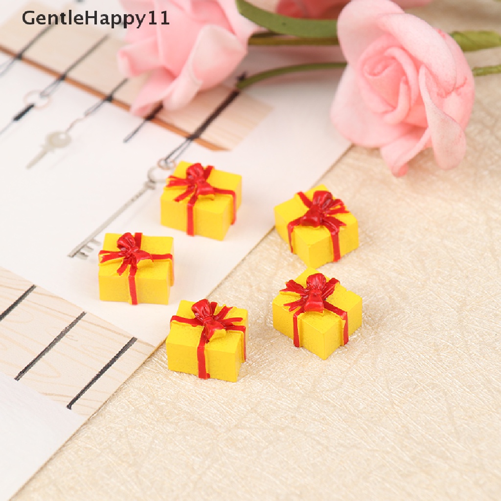 GentleHappy 5PCS 1/12 Scale Miniature Dollhouse Christmas Gift Box Decoration Accessories id