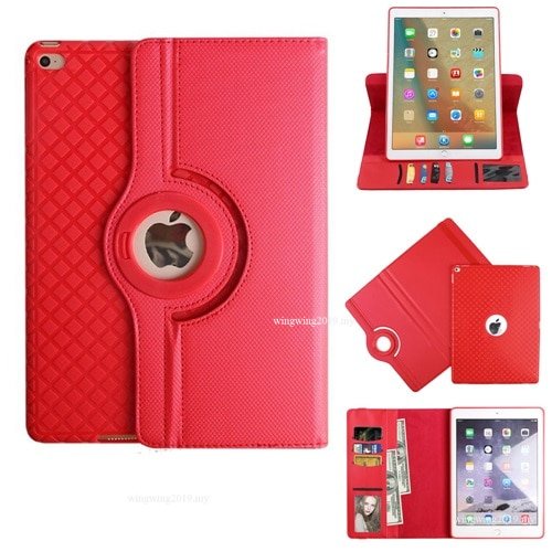 Casing Flip TPU + Kulit PU Rotasi 360 Derajat Untuk iPad 9th 10th 7th 10.2 6th gen 2018 9.7 2017 5th Pro 9.7 &quot;2016