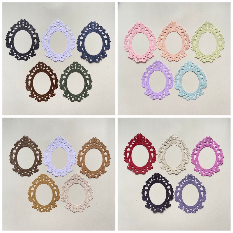 

1 set 5pc die cut / cut dies for scrapbook journal journaling bujo oval frame vintage