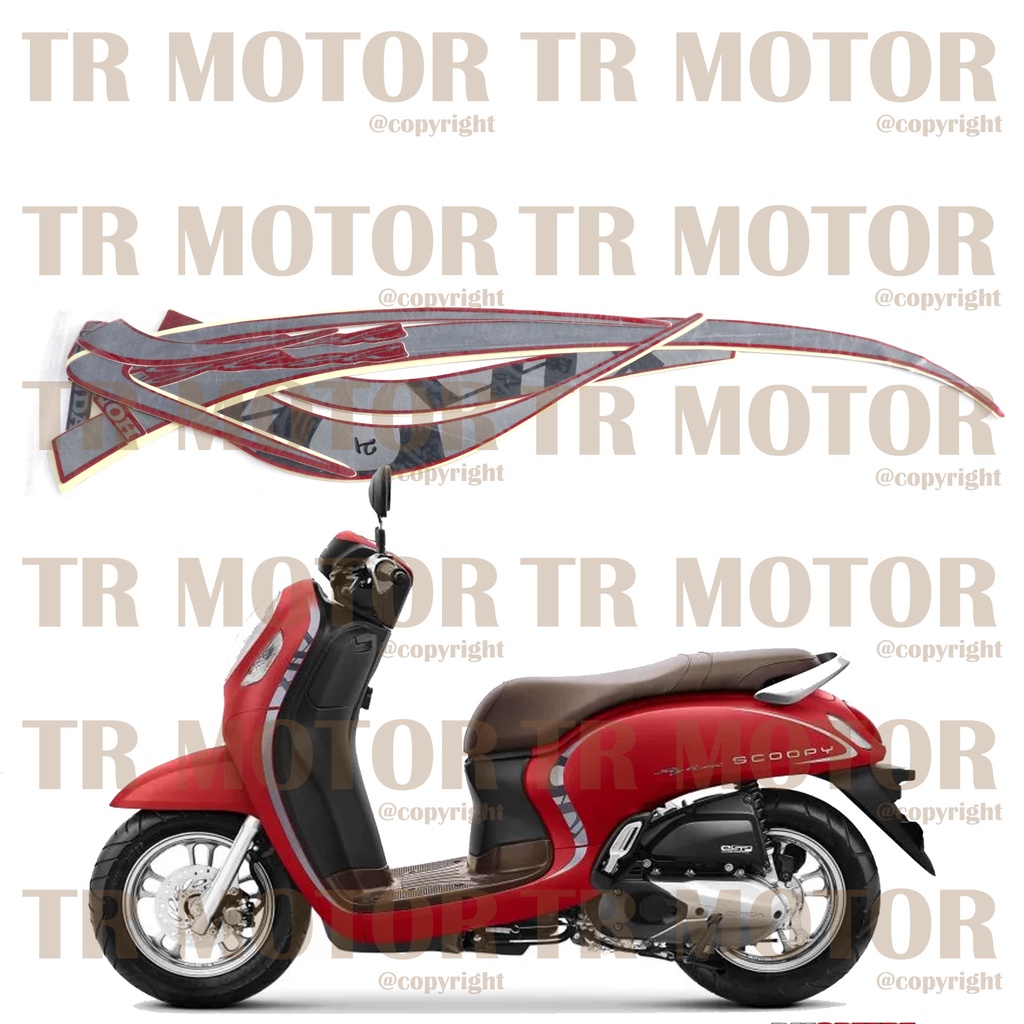 Stiker Motor Scoopy 2021 Sticker Striping Lis Full Set Motor