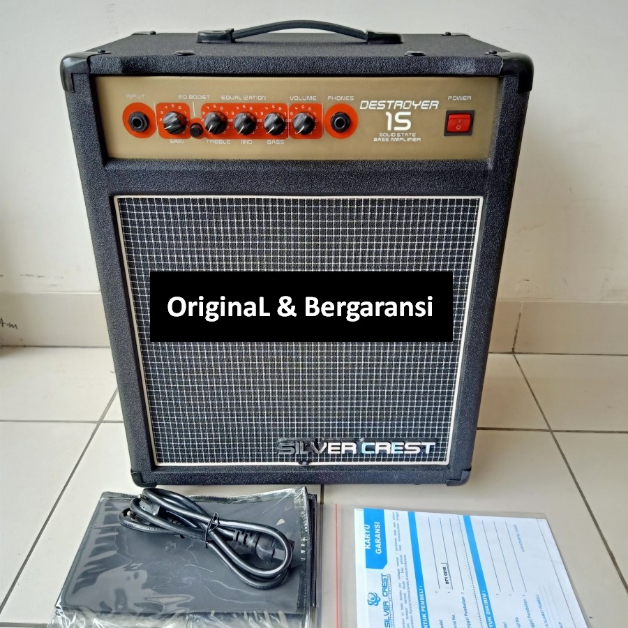 AMPLI GITAR BASS SILVER CREZT DESTROYER 15 ORIGINAL 8 INCH Bergaransi