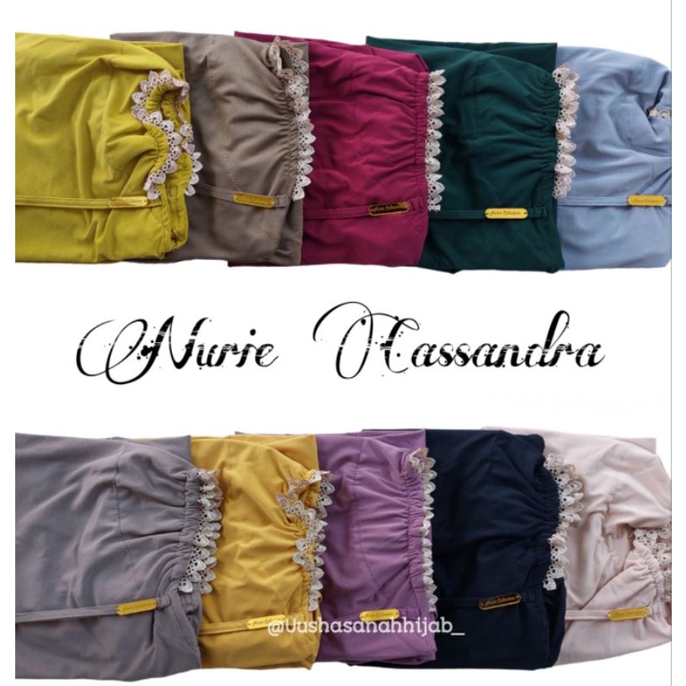 [Ori Nurie] CASSANDRA ••hijab bergo instan tali renda••hijab instan jersey bellerina