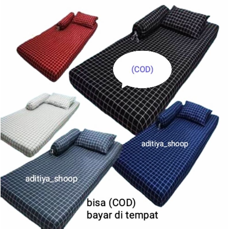 Sarung Kasur Busa No1 No2 No3 No4 90x200x15 120x200x15 160x200x20 180x200x20 Sprei Resleting Bahan D
