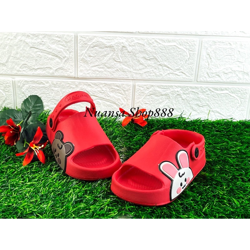 DX-386E Sandal Selop Anak Perempuan Tali Belakang Motif Kelinci Beruang Merek Dulux TERBARU! Ukuran 20-25