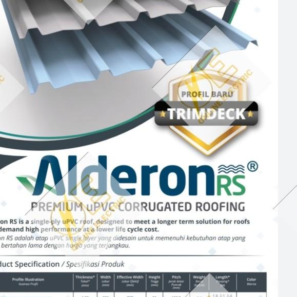 Alderon RS Trimdeck - Atap uPVC Single Layer - Lite Grey