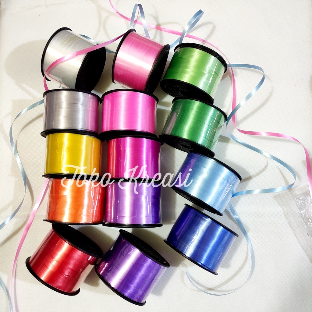 (Roll) Pita Ribon / tali balon / Pita Balon pesta curly / curly ribbon balloon 100m