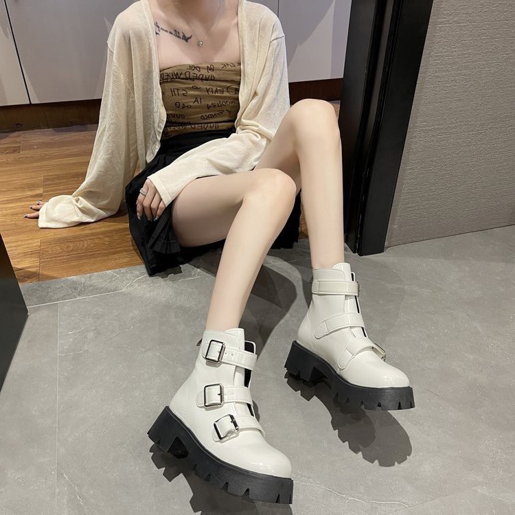 AVANCEID 1950 Sepatu Sneakers Boots Wanita Docmart Putih Hitam Import