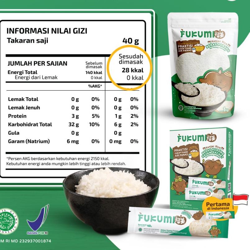 

ㅑ FUKUMI BERAS PORANG BOX SACHET (7x @40 gram) ☛