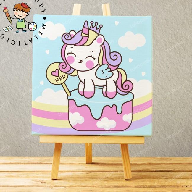 

PAINT BY NUMBER KANVAS 20X20 UNICORN EDITION - unicorn magic