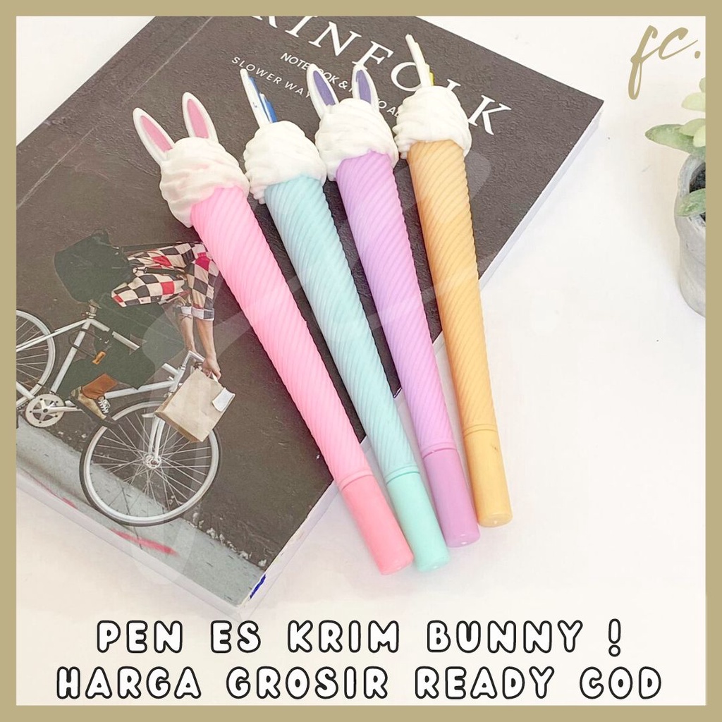 

Pen / Pulpen Gel Tinta Hitam Kuping Kelinci Lucu Transparan Rabbit Es Krim Bunny Ice Cream Ear Cute Pastel 8330 Souvenir Hadiah Alat Tulis Anak Sekolah Kantor Harga Grosir Ready COD