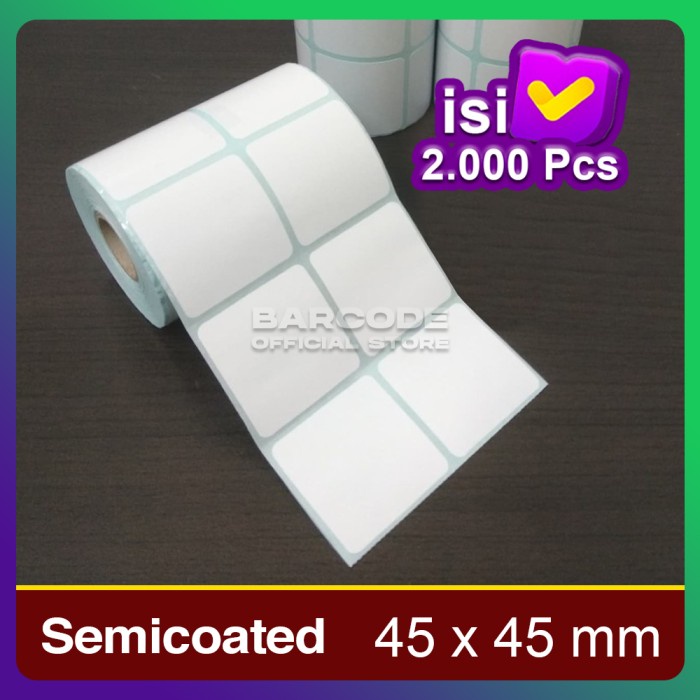 

SEMICOATED 45x45mm LABEL STICKER BARANG KOTAK PERSEGI Uk. 45 X 45 MM DEVINA36