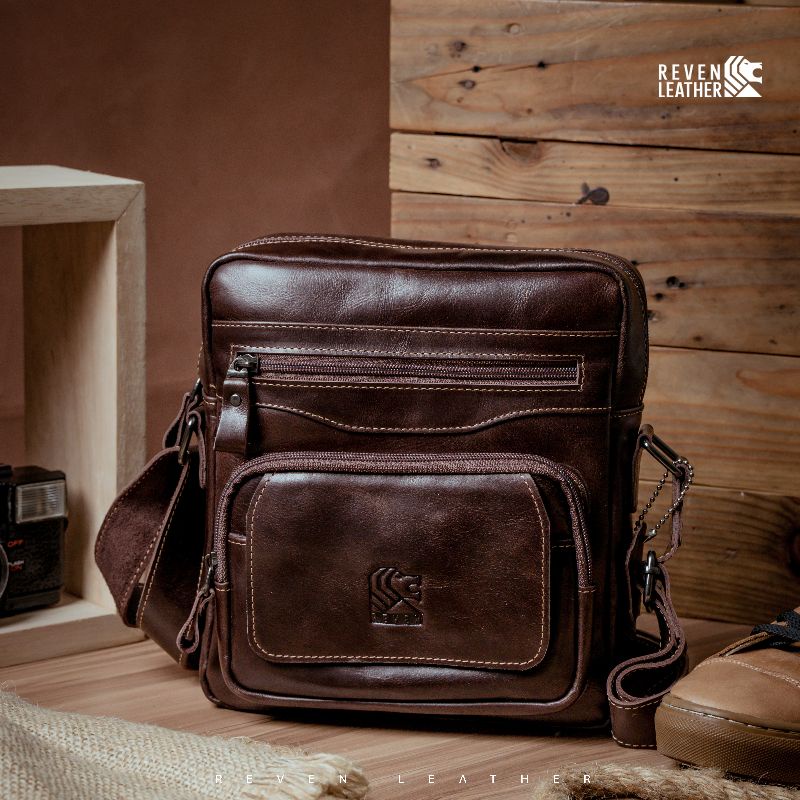 Tas selempang pria kulit asli premium tas slempang cowok berkualitas bagus keren sling bag laki laki