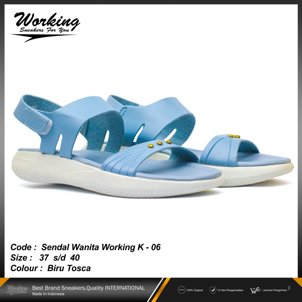 Sandal Wanita Wedges Code Working K-06 Size 37-40