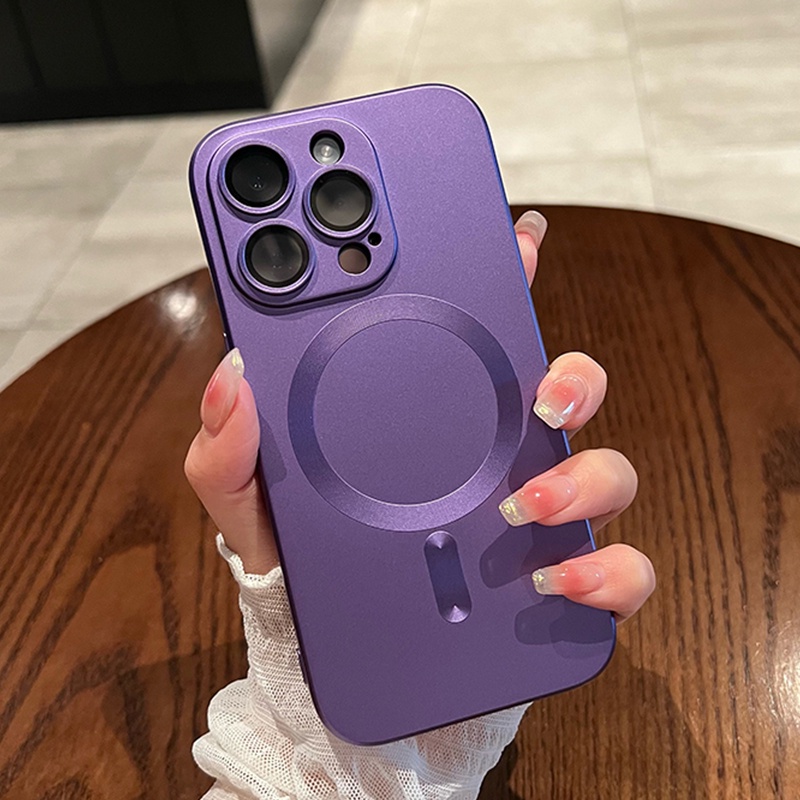 Casing Hisap Magnet Cat Metalik Mewah iPhone 14 Pro Max 13 Pro Max 12 Pro Max 11 Pro Max Dilengkapi Dengan Lensa film casing anti Jatuh