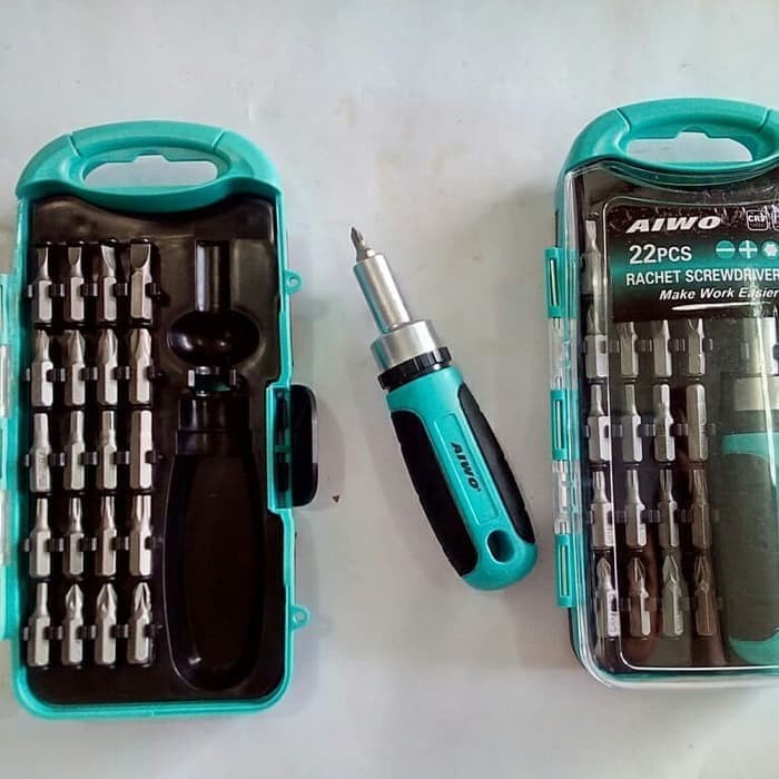[COD] Obeng Set Model Sok Aiwo 22 Pcs / Obeng Sok Rachet - /  Serbaguna / Perlengkapan Rumah Tangga 