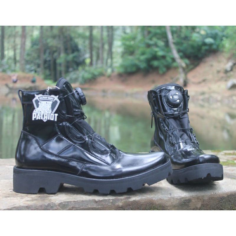 sepatu pdl pdh lantas kulit mengkilap kulit sapi asli pdl tali putar