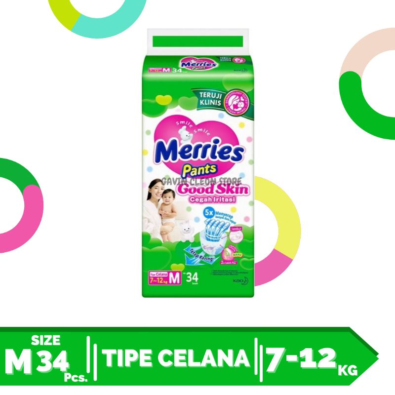 Merries Pants Good Skin S40 ||M34 ||L30 || XL26- Merries Tipe Celana S M L XL