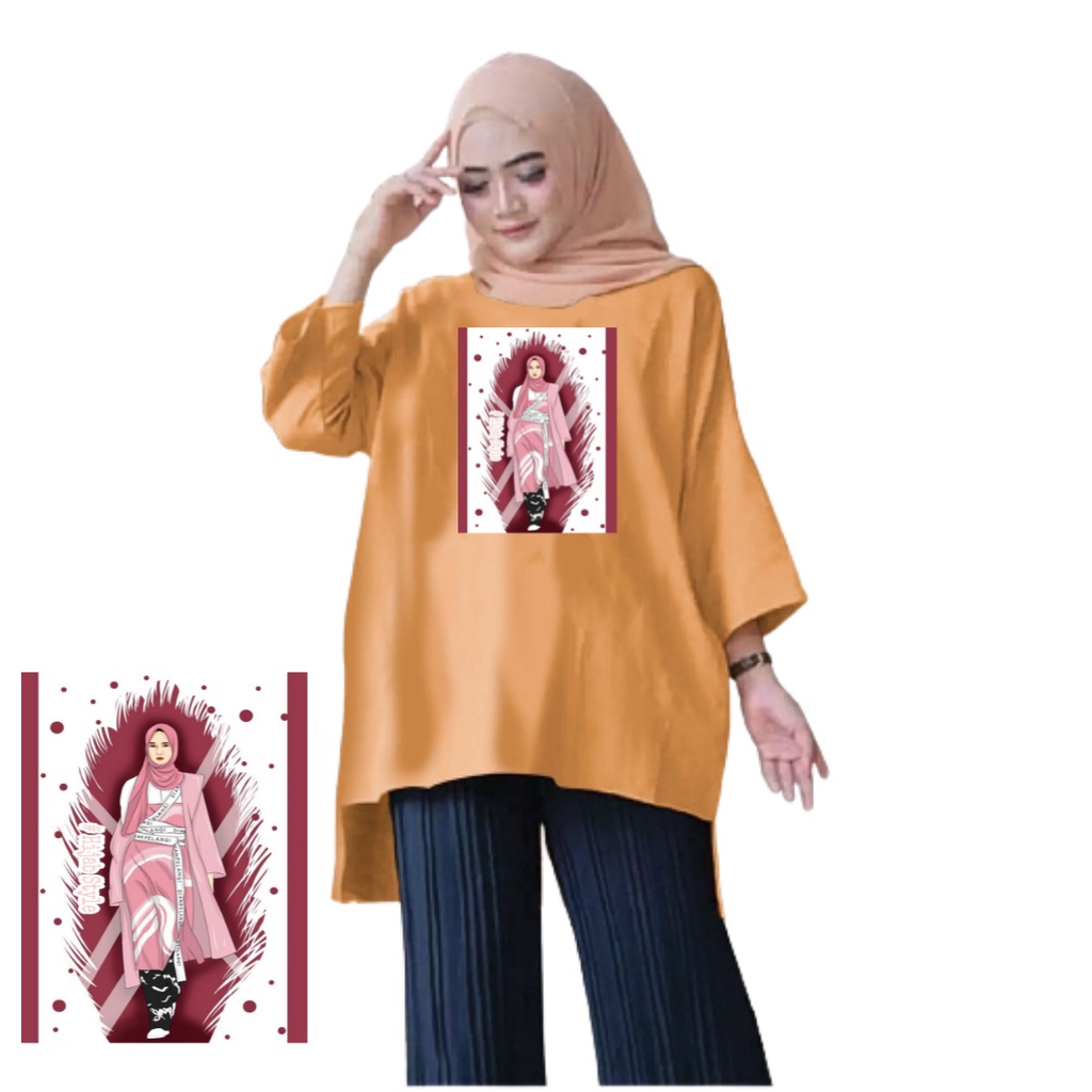 Tunik Jumbo Wanita Hijab Style Dianpelangi/ Atasan Wanita XL-XXL