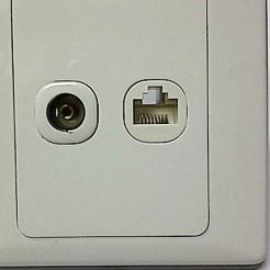 RJ45+TV Faceplate Panel Outlet Socket