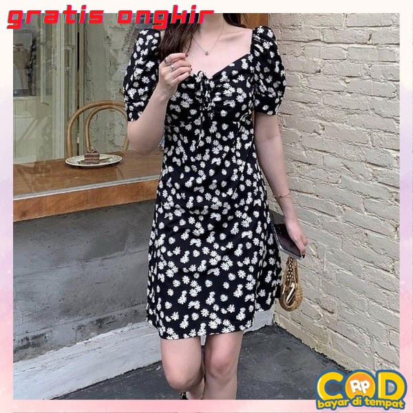 Baju Party Cewek Cantik Dress Lengan Pendek Dres Wanita Korea Bsju Drees Midi Santai Bj Dres Sexy Pa