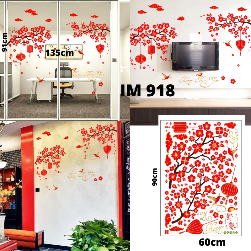 WALL STICKER STIKER DINDING IMLEK IMLEX WALLSTICKER WALLSTIKER TAHUN BARU CINA CHINA CHINESE NEW YEAR 2023 WALLPAPER UNTUK DEKORASI UNTUK TEMBOK LEMARI RUMAH FU PINTU JENDELA KACA DEKOR RUANG TAMU KELUARGA TEMPELAN HIASAN IMLEK IMLEX NATAL 2022 2023 MURAH