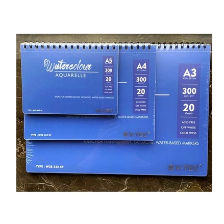 

V-TEC Watercolourbook spiral 300gsm
