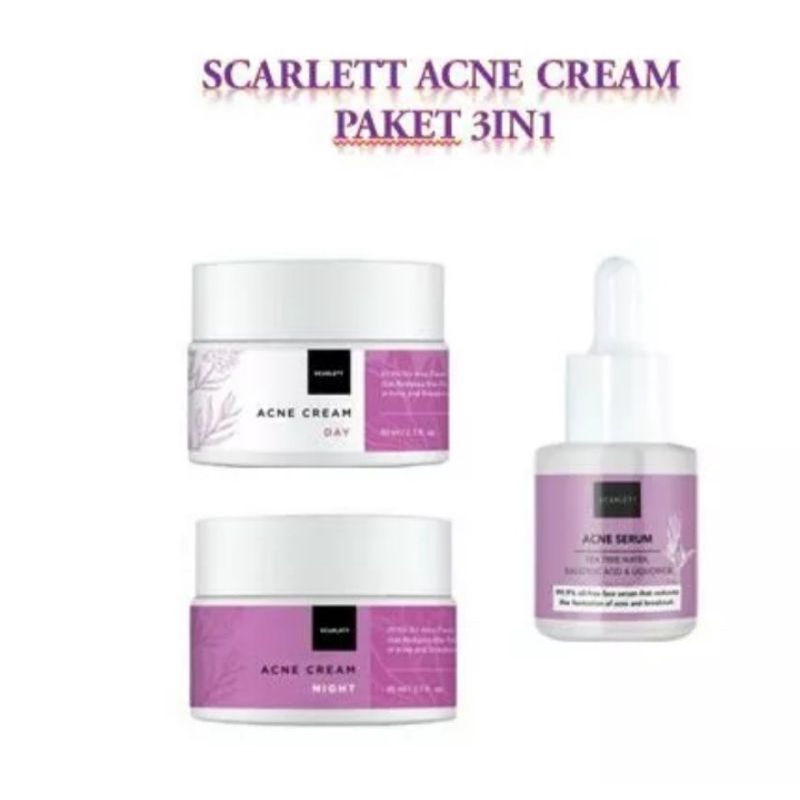 Scarlett Acne crem 1 paket 3in1