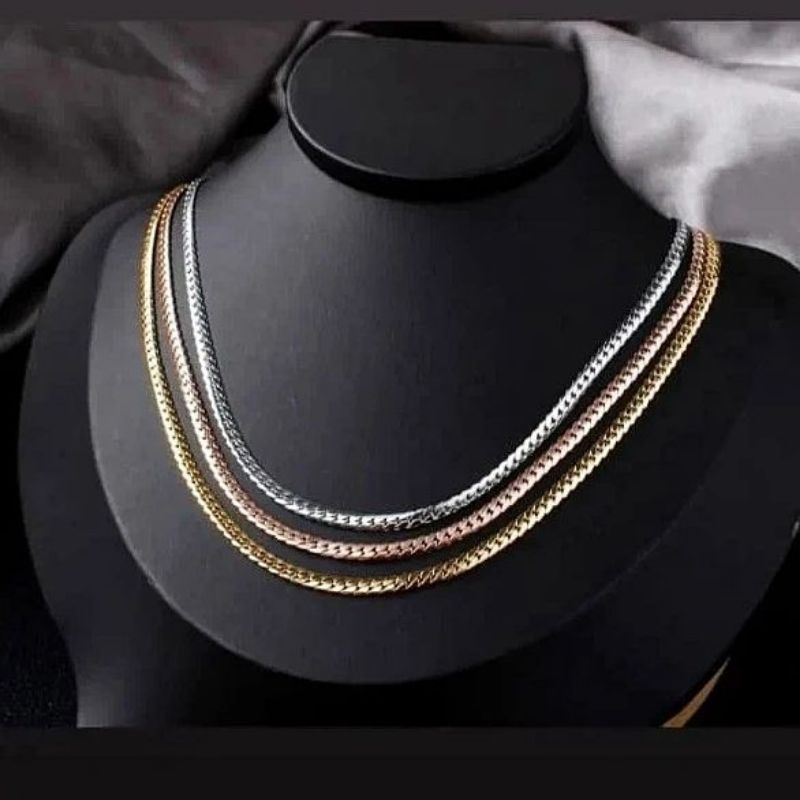 Kalung Rantai Sisik Naga Halus Pria Wanita Titanium