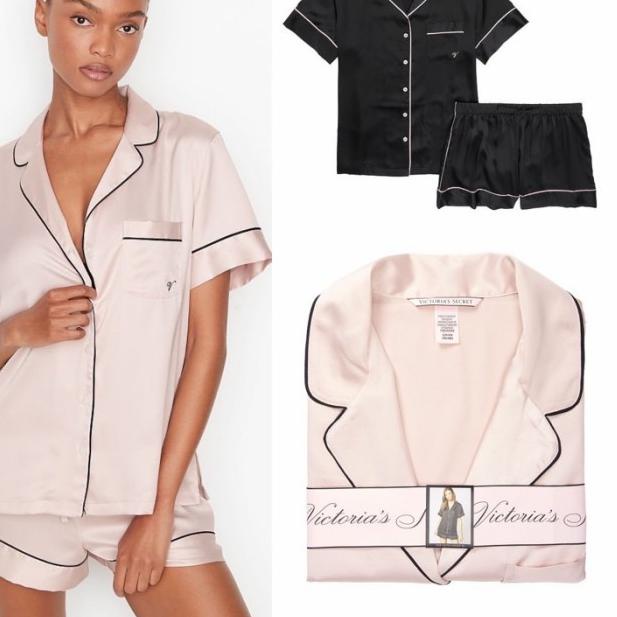 Victoria secret pajamas set original (top+short) harga store 1jtaan - zebra pink, S
